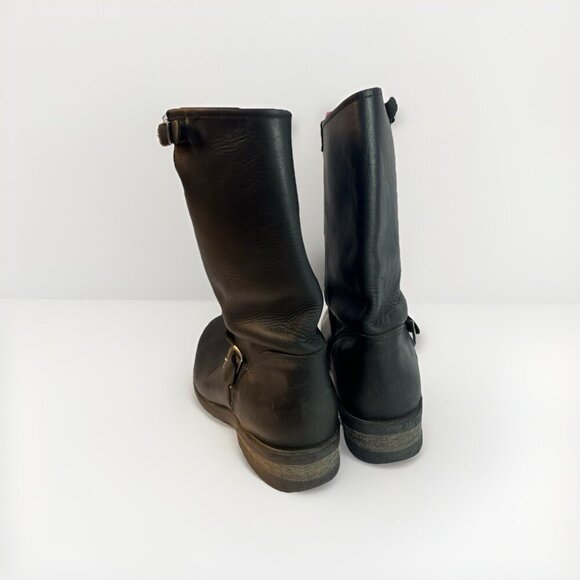 Double H Engineer Boots Mens 11.5D Black Leather Motorcycle Buckle USA 6102 main image 2
